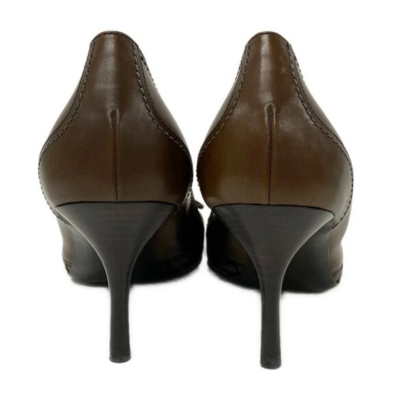 BOTTEGA VENETA - Dark Brown Leather Women's Pumps 128-081125 - Picture 3 of 6
